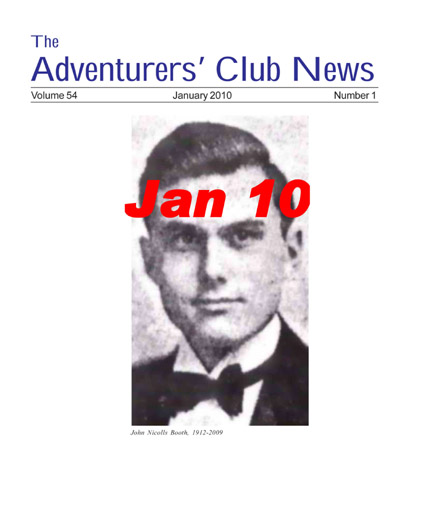 January 2010 Adventurers Club News Cover